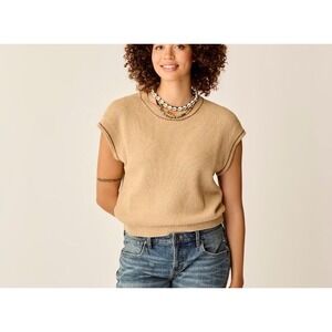 Carve Designs Phoebe Sweater Womens Medium Neutral Academia Organic Cotton‎ Prep